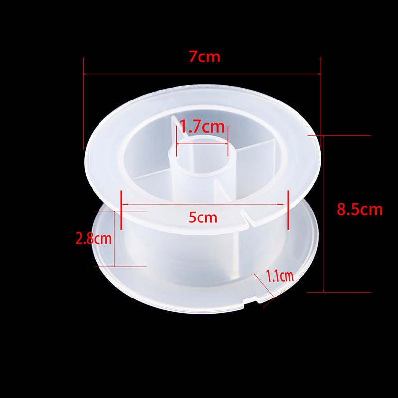 Transparent round spool core spool plastic coil I-wheel winding wire coil barrel wire rope storage tool