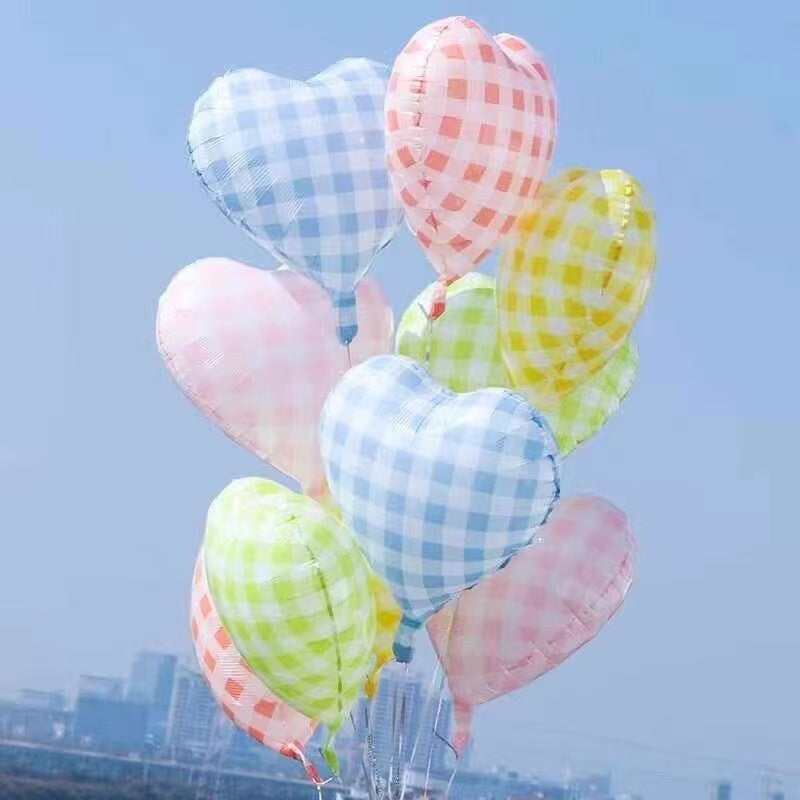 New 18-inch Striped Love Aluminum Film Balloon Little Red Riding Book Valentine's Day Birthday Party Photo Decorative Balloon