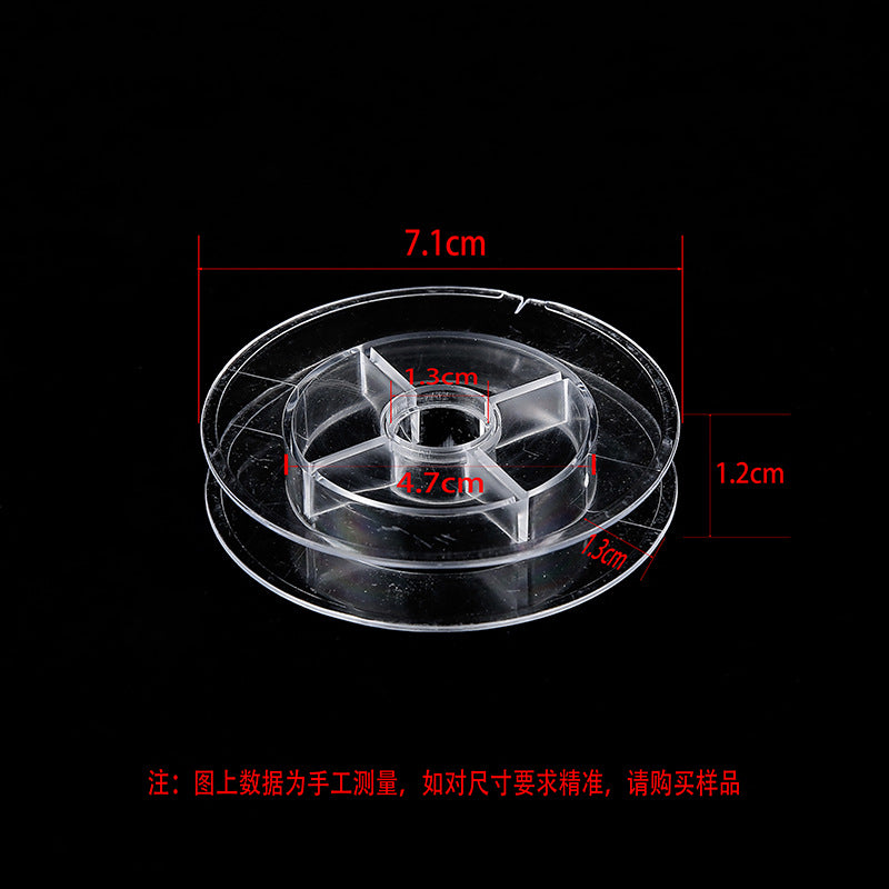 Transparent round spool core spool plastic coil I-wheel winding wire coil barrel wire rope storage tool