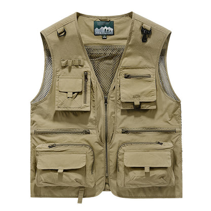 Vest Casual Fishing Outdoor Workwear Printed Logo Volunteer Workwear Outer Wear All-Season Printed Advertising Shirt