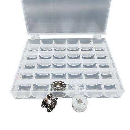 Household Sewing Machine Bobbin Storage Box 25/36 Grids Bobbin Case Plastic Parts Storage Hand Sewing Needle and Thread Box