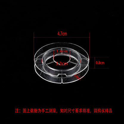 Transparent round spool core spool plastic coil I-wheel winding wire coil barrel wire rope storage tool