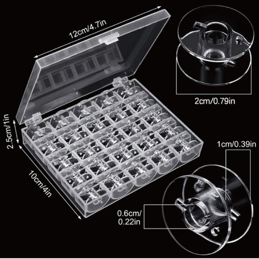 Household Sewing Machine Bobbin Storage Box 25/36 Grids Bobbin Case Plastic Parts Storage Hand Sewing Needle and Thread Box