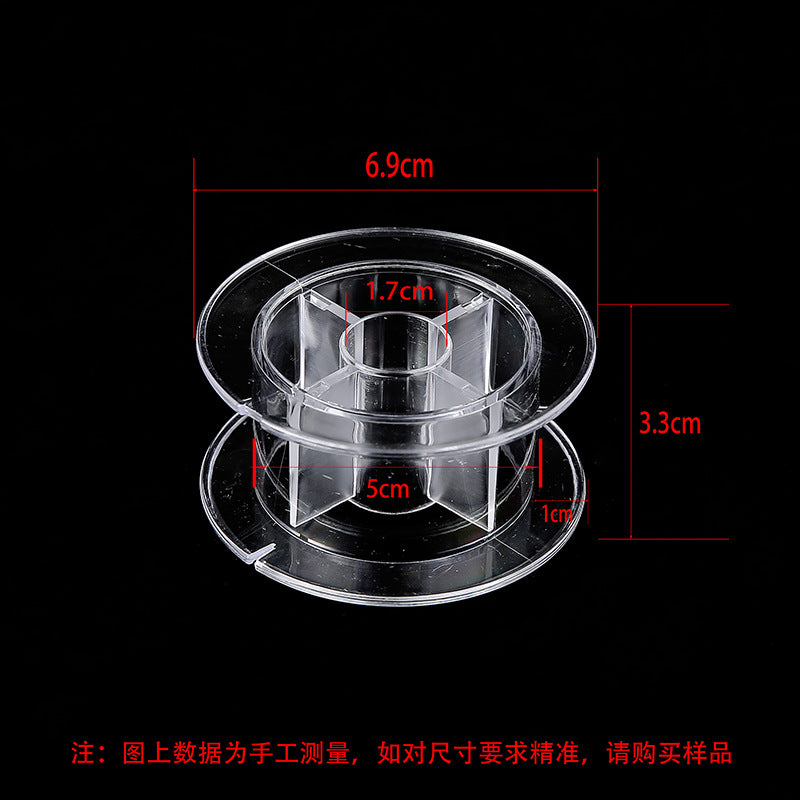 Transparent round spool core spool plastic coil I-wheel winding wire coil barrel wire rope storage tool