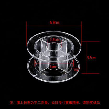 Transparent round spool core spool plastic coil I-wheel winding wire coil barrel wire rope storage tool