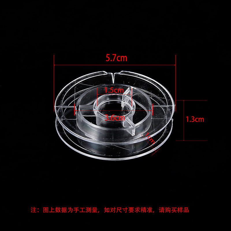 Transparent round spool core spool plastic coil I-wheel winding wire coil barrel wire rope storage tool
