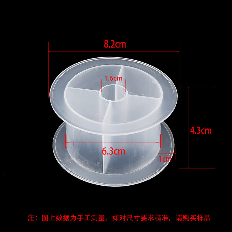 Transparent round spool core spool plastic coil I-wheel winding wire coil barrel wire rope storage tool