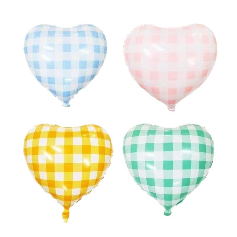 New 18-inch Striped Love Aluminum Film Balloon Little Red Riding Book Valentine's Day Birthday Party Photo Decorative Balloon