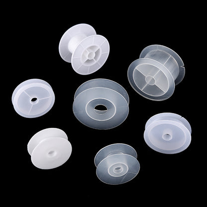 Transparent round spool core spool plastic coil I-wheel winding wire coil barrel wire rope storage tool
