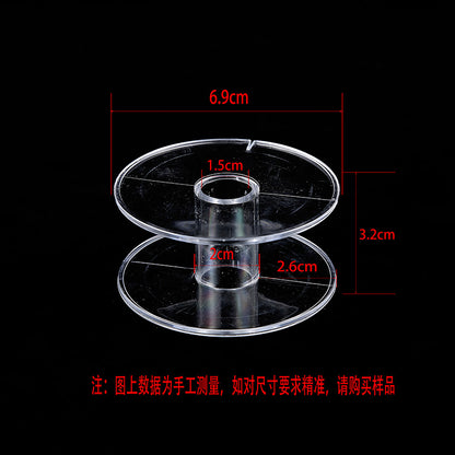 Transparent round spool core spool plastic coil I-wheel winding wire coil barrel wire rope storage tool