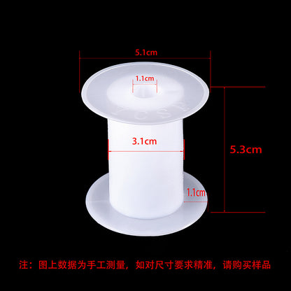 Transparent round spool core spool plastic coil I-wheel winding wire coil barrel wire rope storage tool