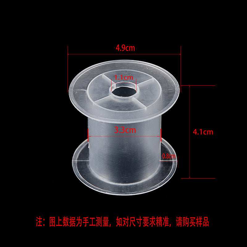 Transparent round spool core spool plastic coil I-wheel winding wire coil barrel wire rope storage tool